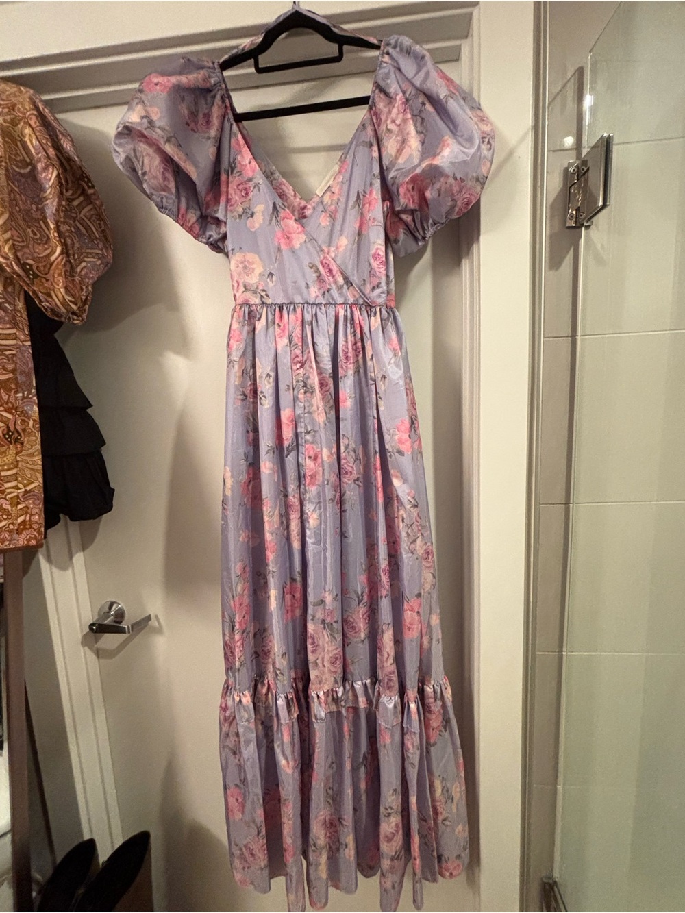 NWT LoveShackFancy Ida Hibiscus Lavender Purple Floral Taffeta Maxi Dress Gown 8 - Picture 7 of 15